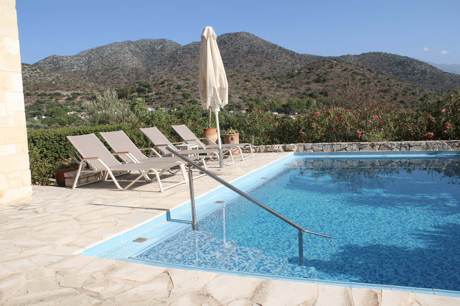 Villa Talea, pool and sunbeds