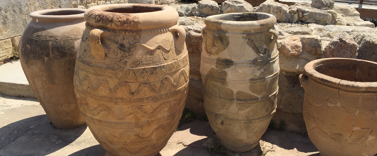 Ancient jars from the Minoan Palace of Knossos, Crete