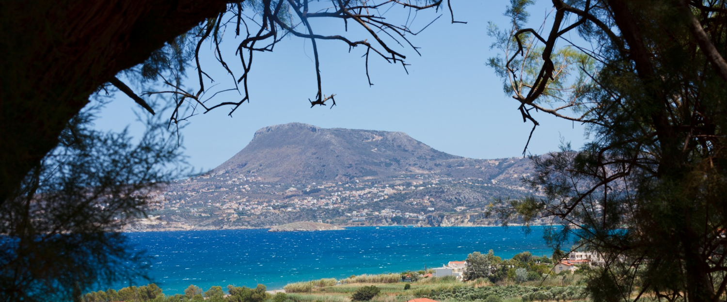 View of sea and mountain at the Apokoronas peninsula, Crete